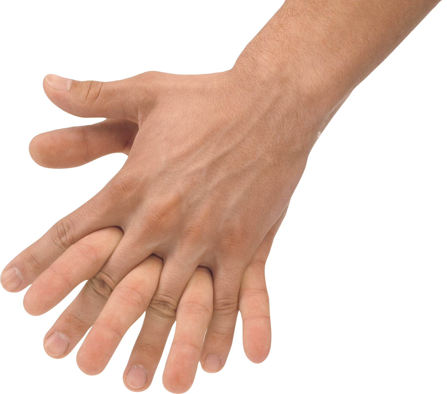 Eine Hand hält die andere Hand